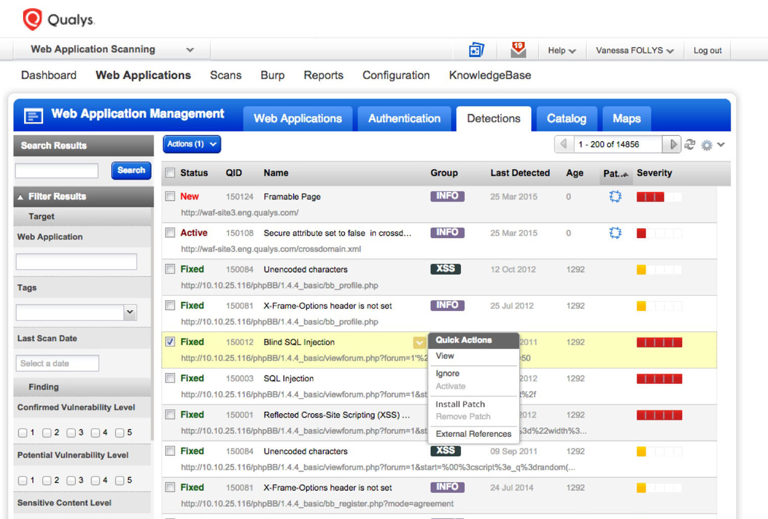 Qualys Web Application Firewall