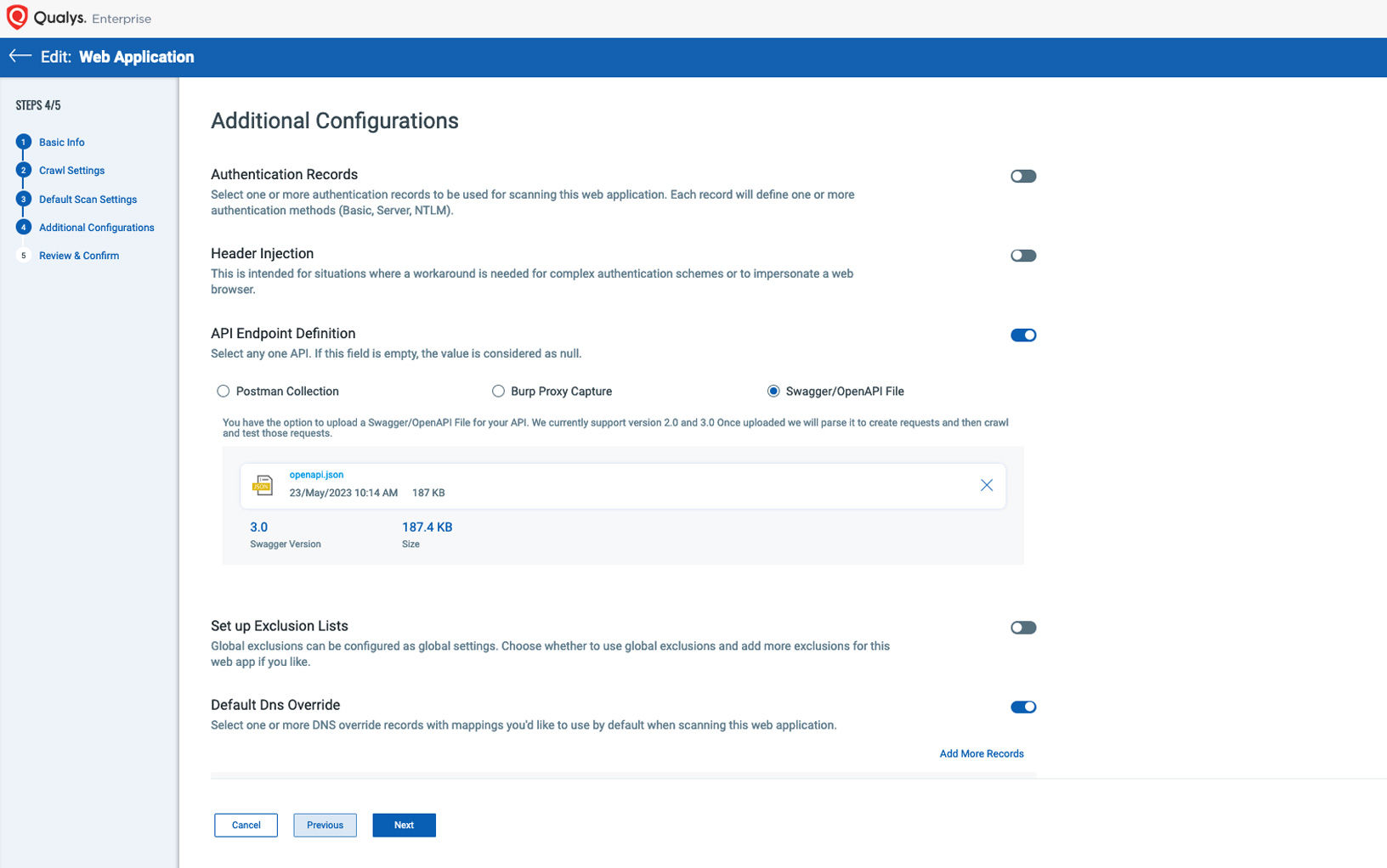 Qualys Web Application Scanning