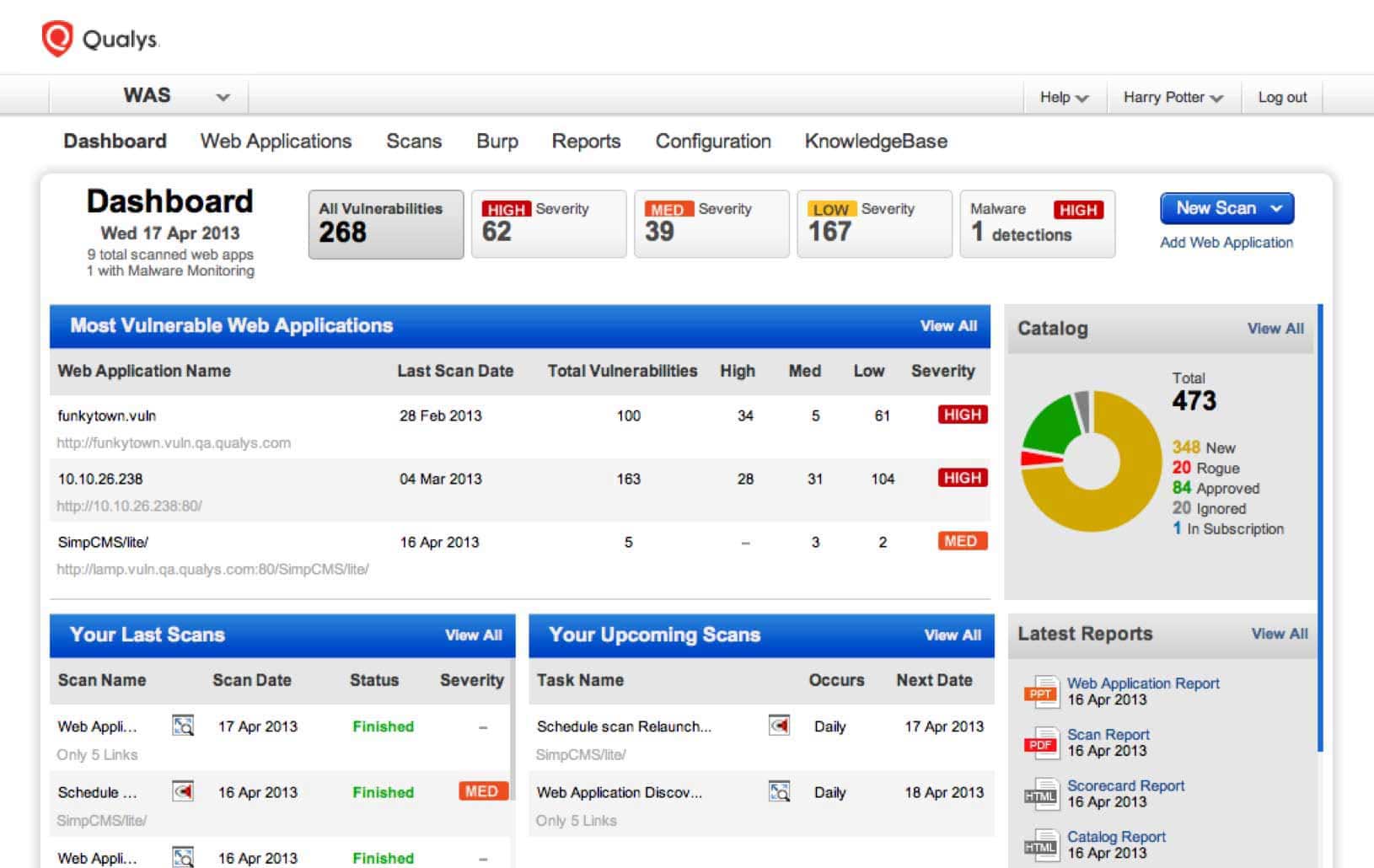 Qualys Web Application Scanning Qualys