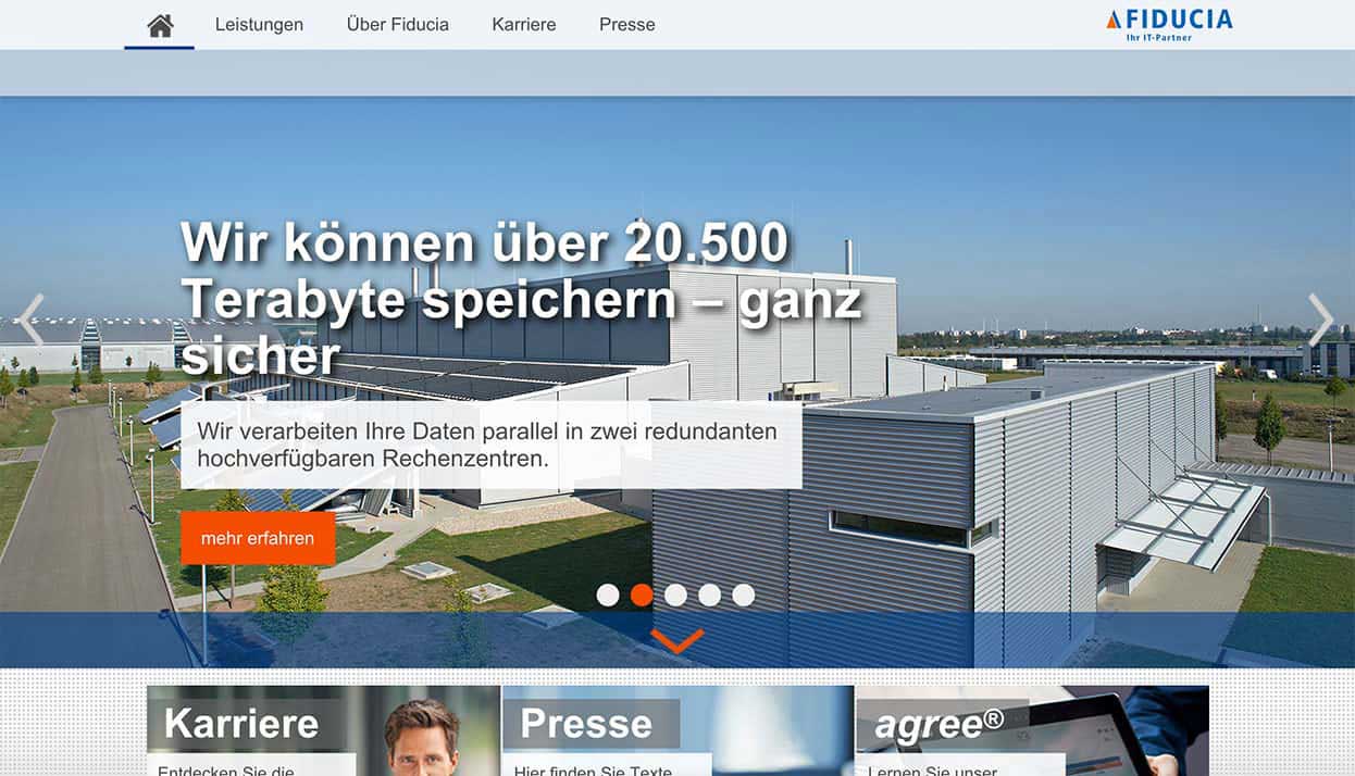 FIDUCIA IT AG home page