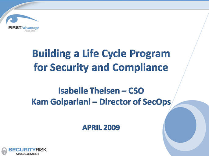 Building a Life Cycle Program for Security and Compliance