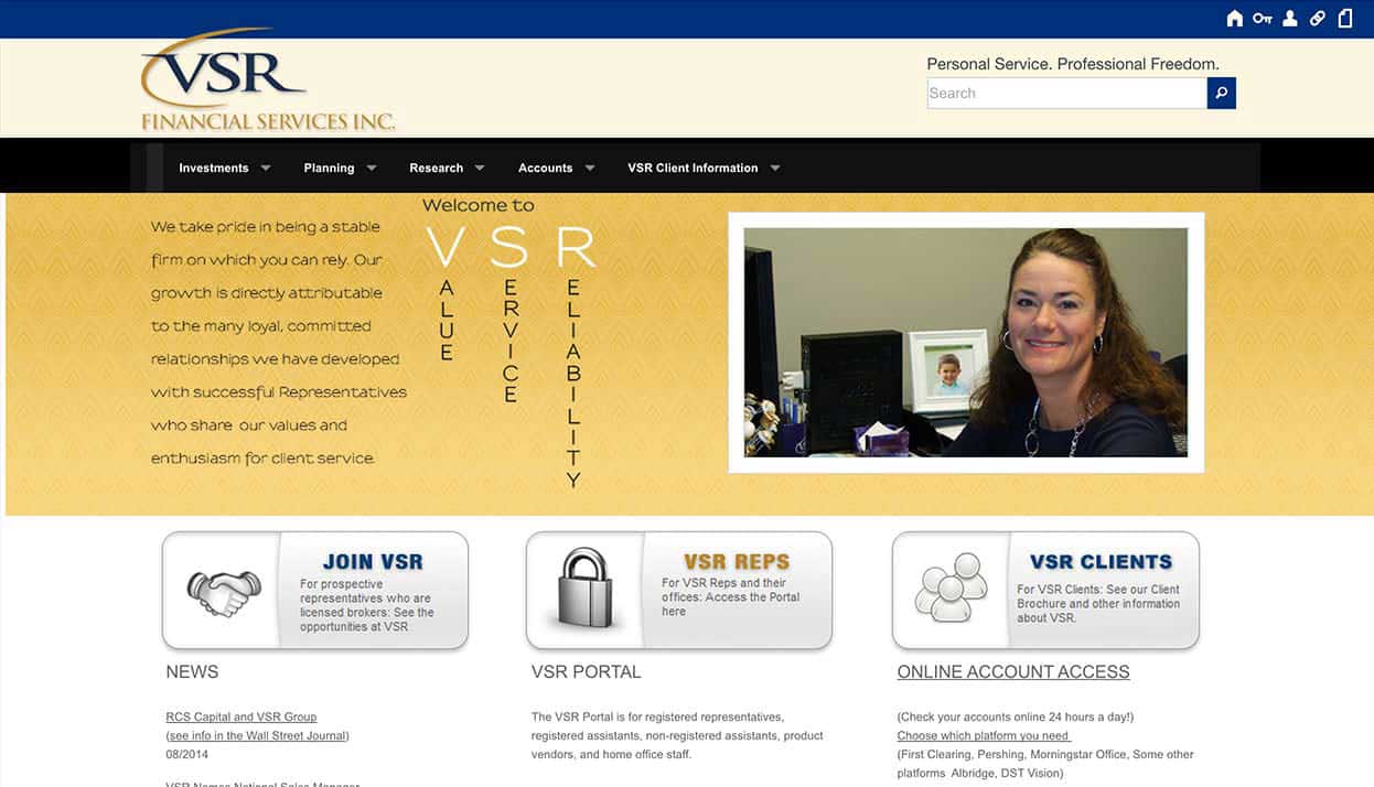 VSR Financial Services, Inc. home page