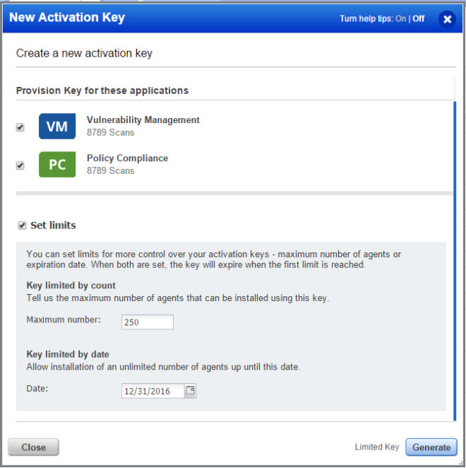 New Key - Provisioning