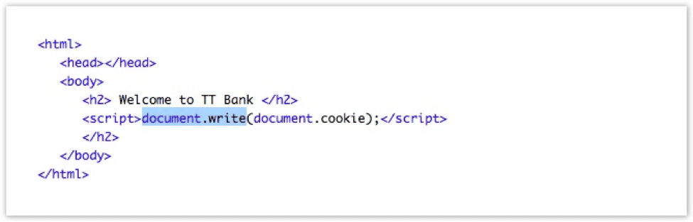 Example 1: document.cookie and document.write