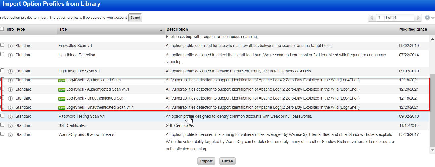 Importing Profile