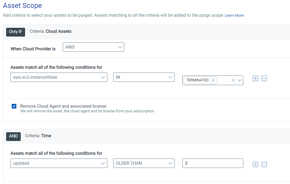 Qualys Asset Scope window: AWS