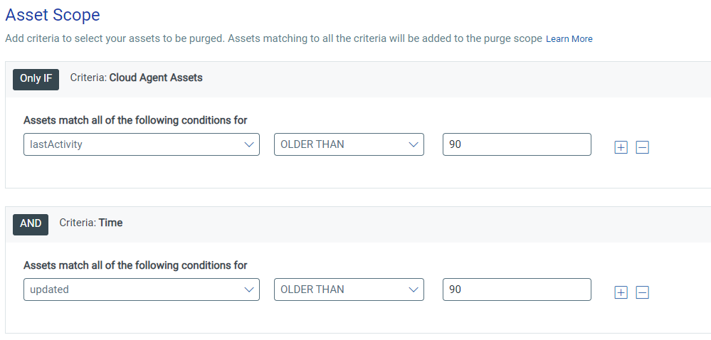 Qualys Asset Scope window: Cloud Agent Assets 