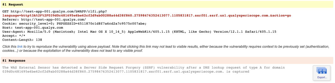 SSRF detection