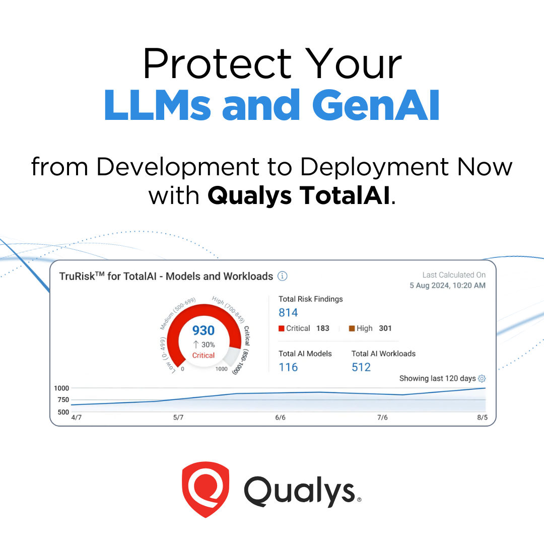 ปกป้องธุรกิจจากความเสี่ยงของ GenAI และ LLM ด้วยโซลูชัน TotalAI จาก Qualys