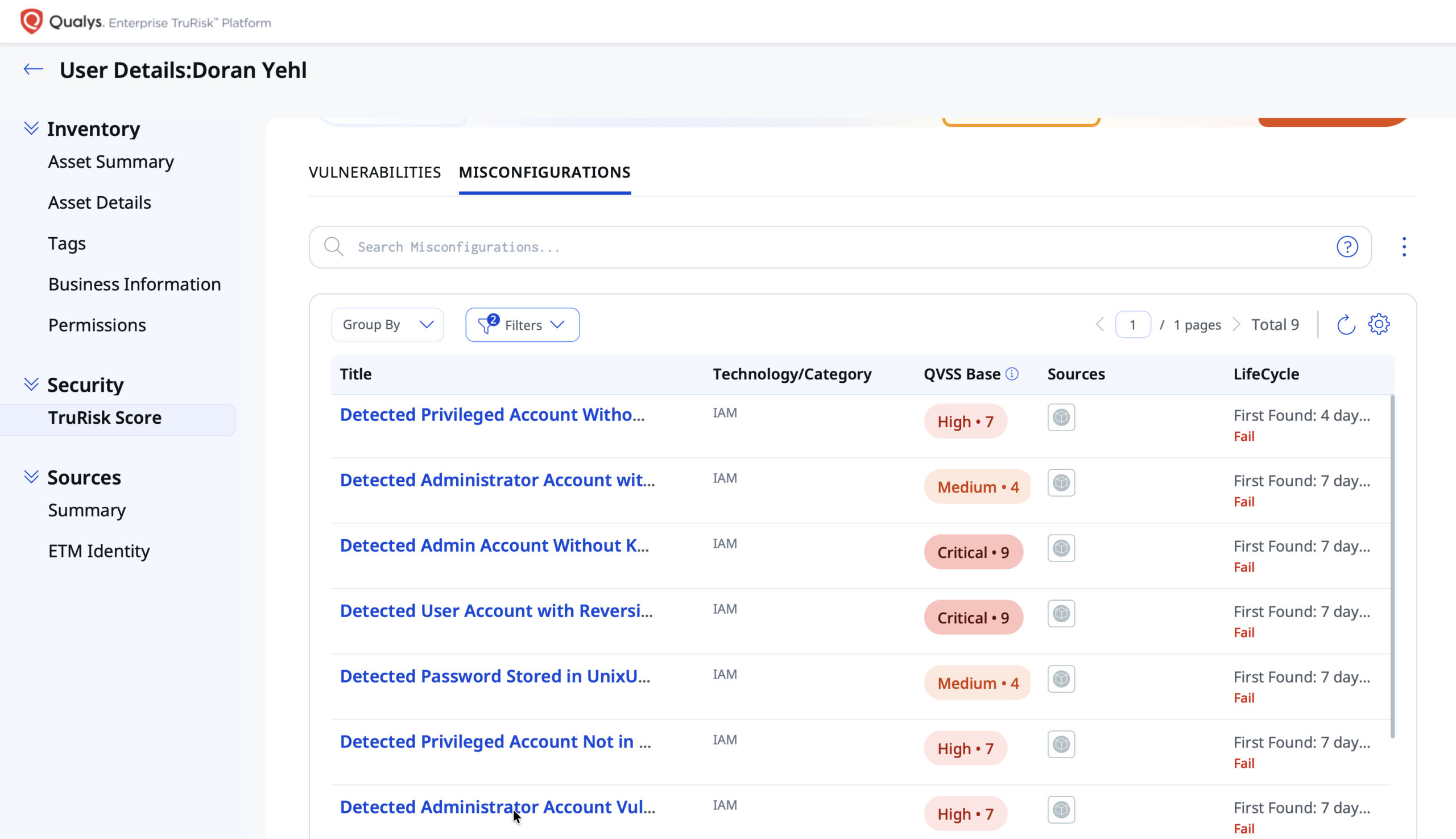ETM TruRisk™ Score Misconfigurations Report