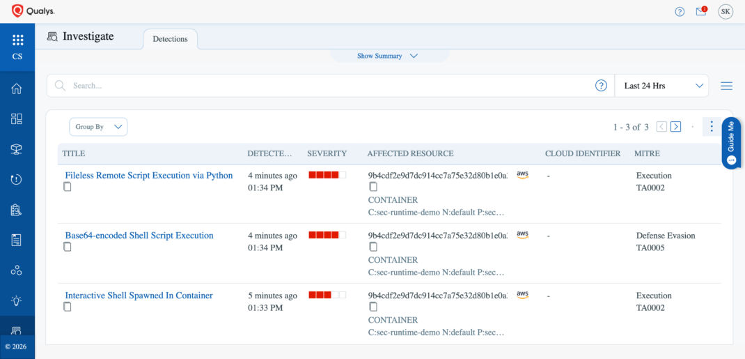 Qualys Container Runtime Security
