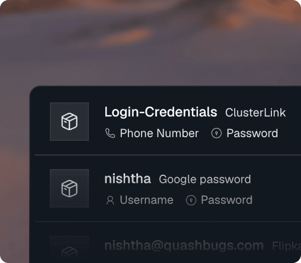 Organised test data and encrypted credentials