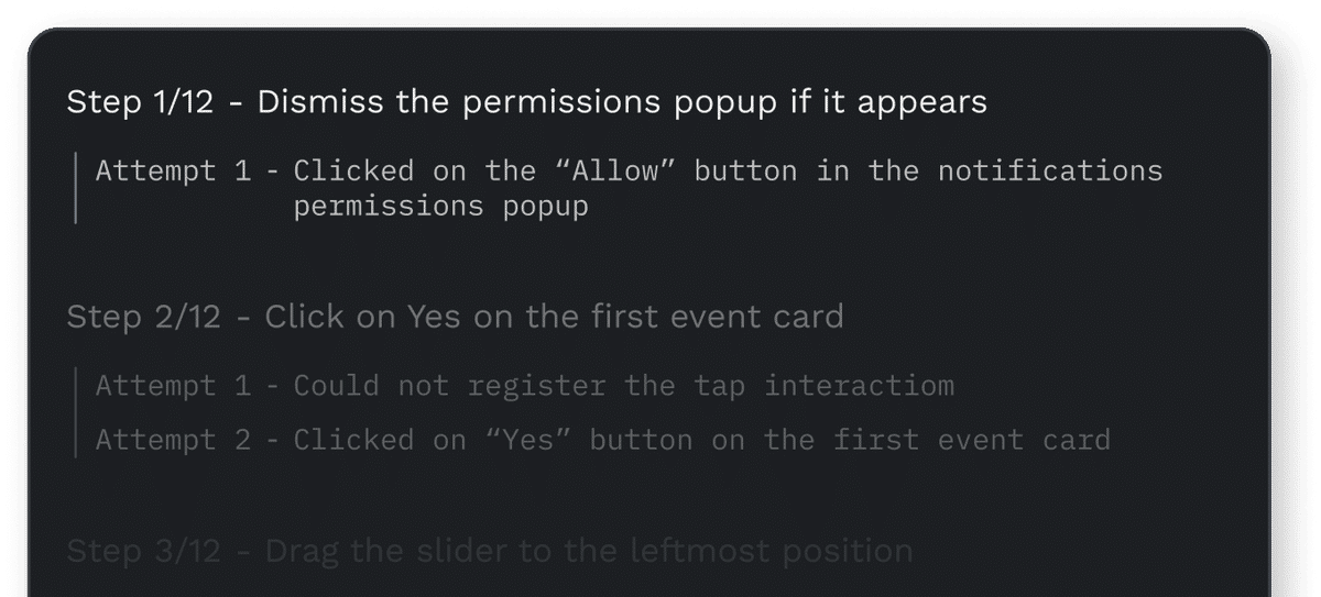 Test visibility dashboard