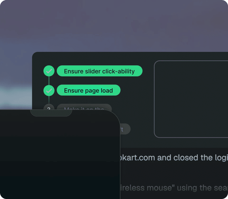 Agent adapting to on-screen UI during a test run
