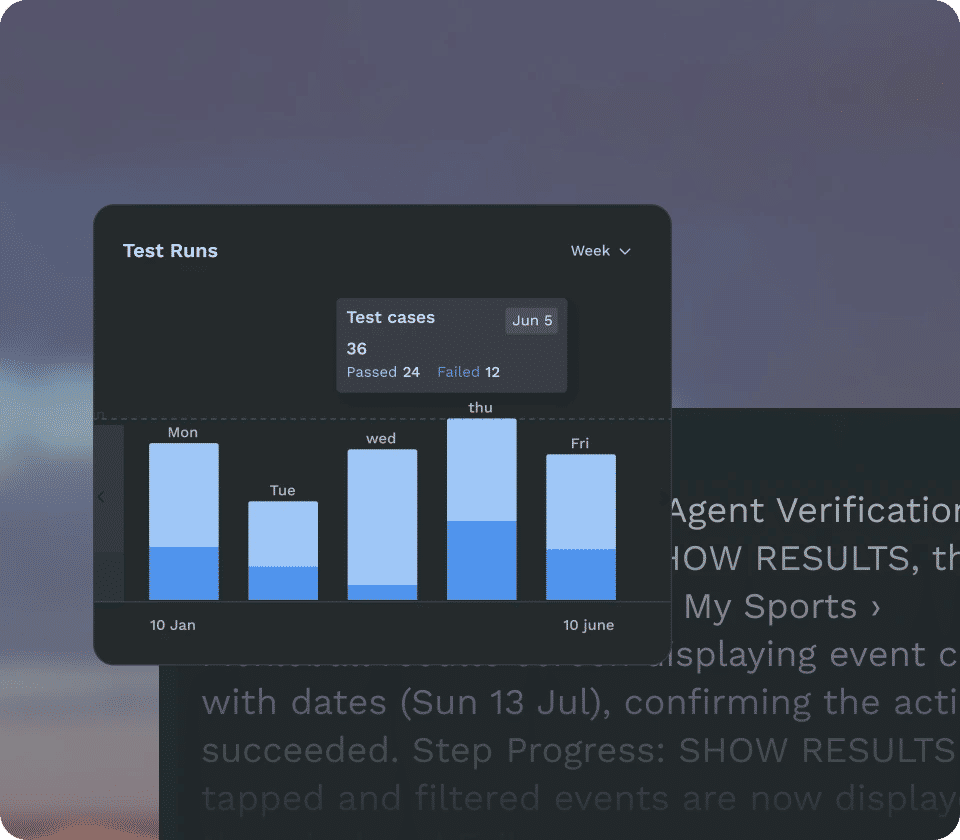 Run evidence with screenshots and device control