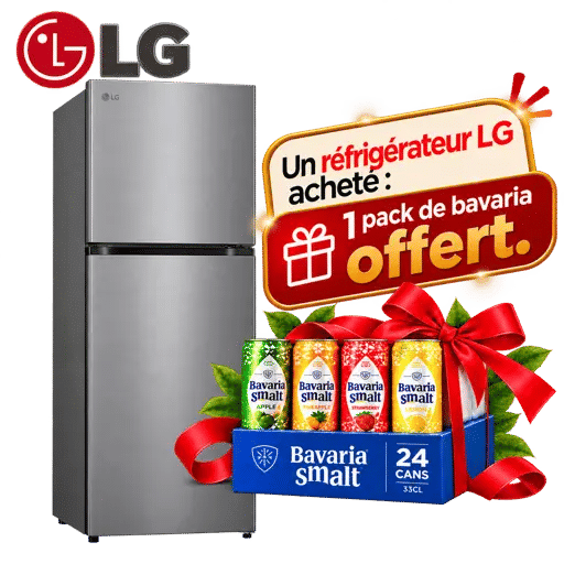 Réfrigérateur combiné LG GCFB195PQCF + 1 pack de bavaria offert