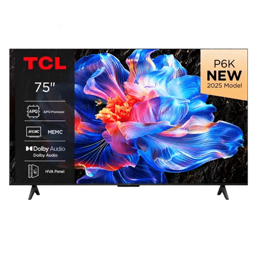 Téléviseur  Smart TCL -  75P6K  - 75 pouces  LED 4K  HDR Ultra HD - Garantie 06 Mois