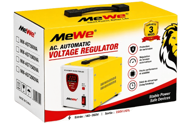 Régulateur Automatique de Tension - Mewe - MW-AST2000VA - Puissance Maximale : 2000W - Garantie 12 mois
