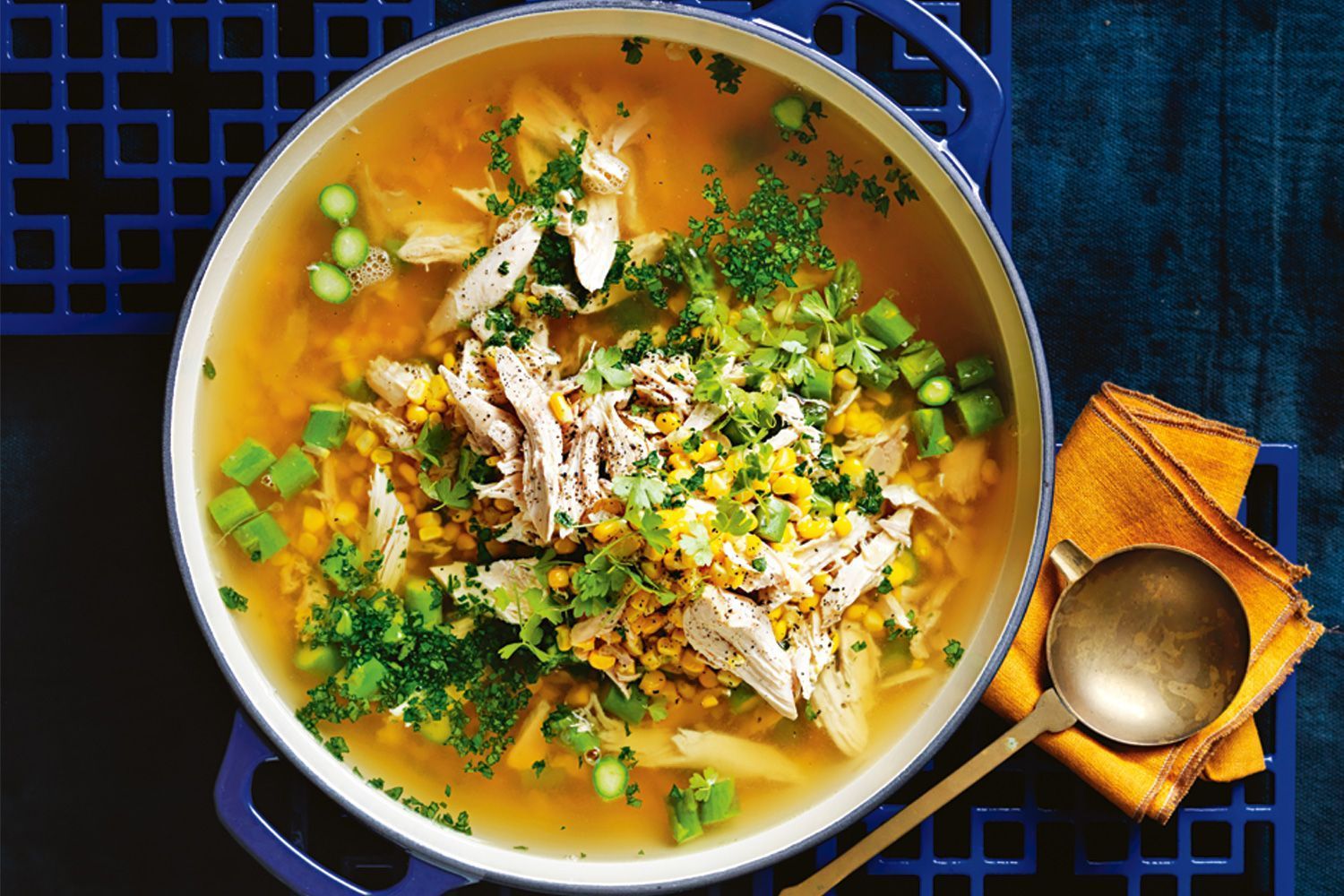 Sweet corn soup and chicken