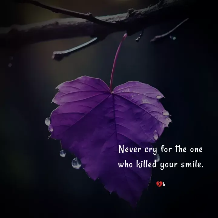 Quote by Akifa🌹 - Never cry for the one
who killed your smile.

💔h - Made using Quotes Creator App, Post Maker App