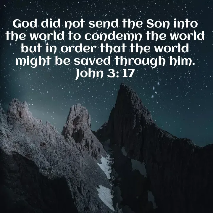 Quote by Felsi D'souza - God did not send the Son into the world to condemn the world but in order that the world might be saved through him.
John 3: 17 - Made using Quotes Creator App, Post Maker App