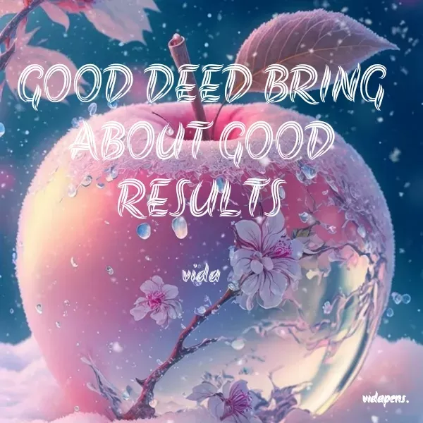 Quote by vida pens. - GOOD DEED BRING ABOUT GOOD RESULTS

vida - Made using Quotes Creator App, Post Maker App