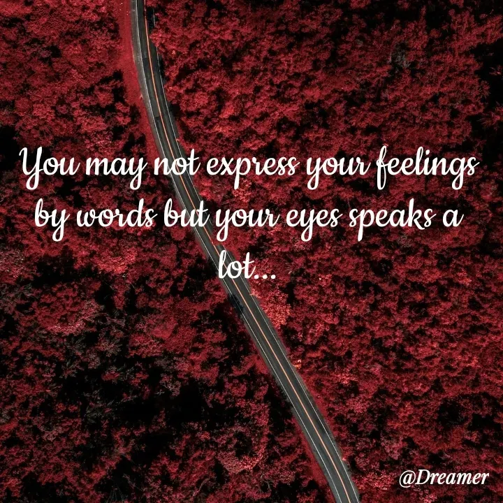 Quote by Dreamer - You may not express your feelings by words but your eyes speaks a lot... - Made using Quotes Creator App, Post Maker App