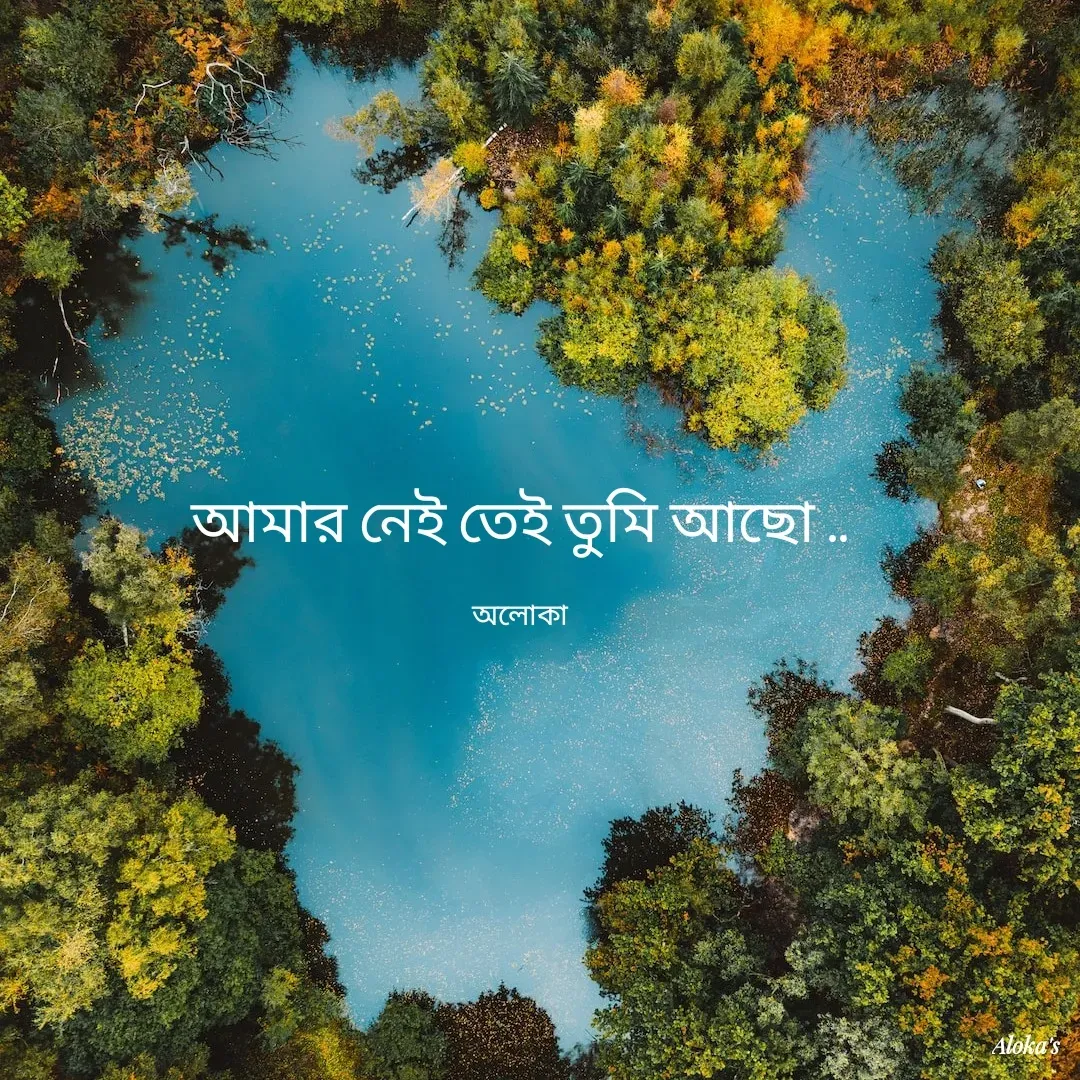 Quote by Aloka Biswas Saha - আমার নেই তেই তুমি আছো ..

অলোকা - Made using Quotes Creator App, Post Maker App