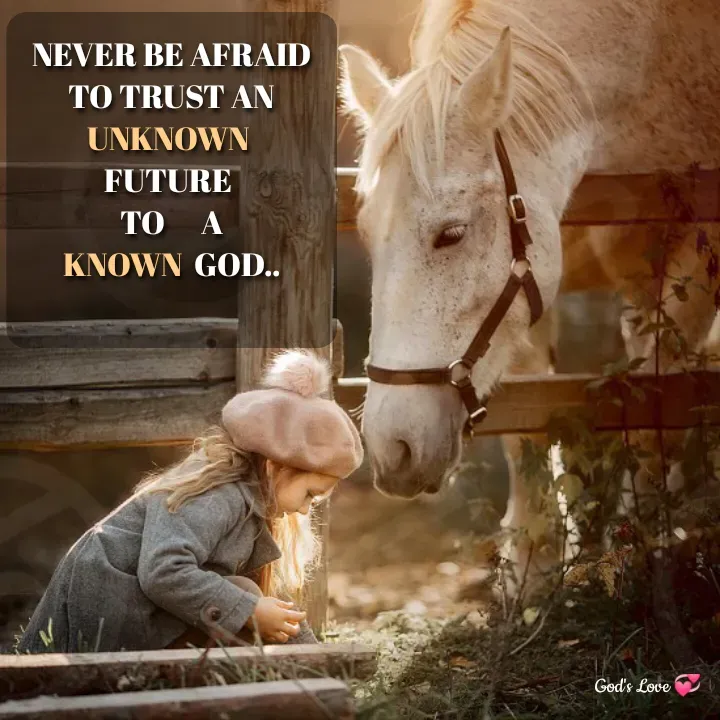 Quote by Venny - NEVER BE AFRAID
TO TRUST AN
UNKNOWN 
FUTURE 
TO      A
KNOWN  GOD..
 - Made using Quotes Creator App, Post Maker App