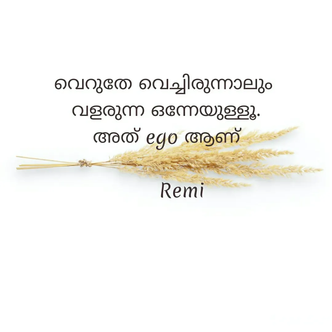 Quote by ramithamanappadiveetil - വെറുതേ വെച്ചിരുന്നാലും 
വളരുന്ന ഒന്നേയുള്ളൂ.
അത് ego ആണ്

      Remi  - Made using Quotes Creator App, Post Maker App