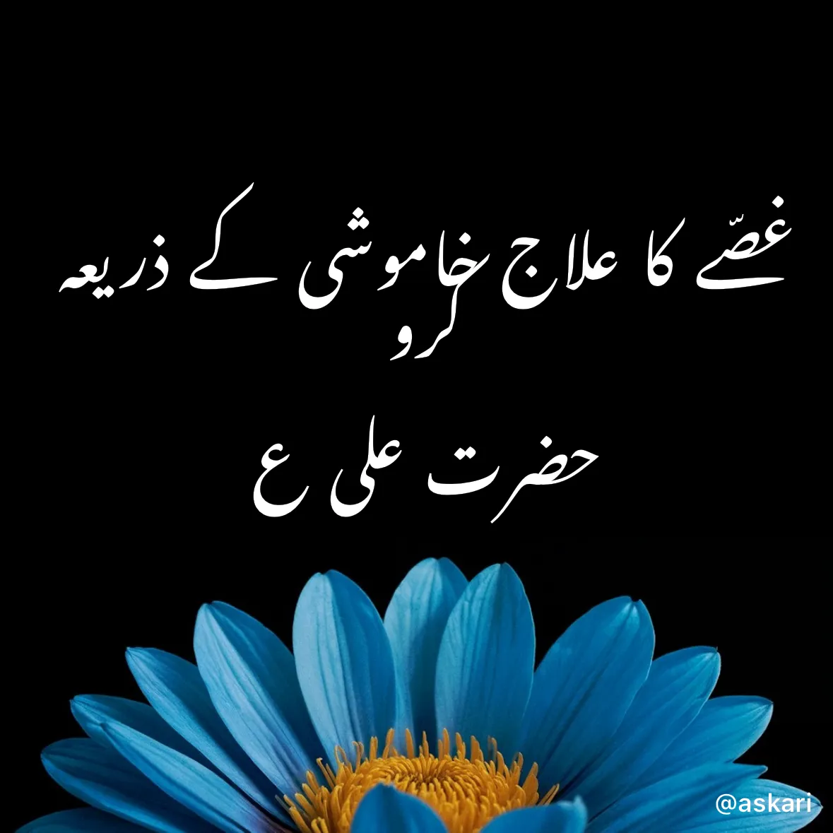 Quote by Naiyer Askari - غصّے کا علاج خاموشی کے ذریعہ کرو 
 
حضرت علی ع  
 
 - Made using Quotes Creator App, Post Maker App