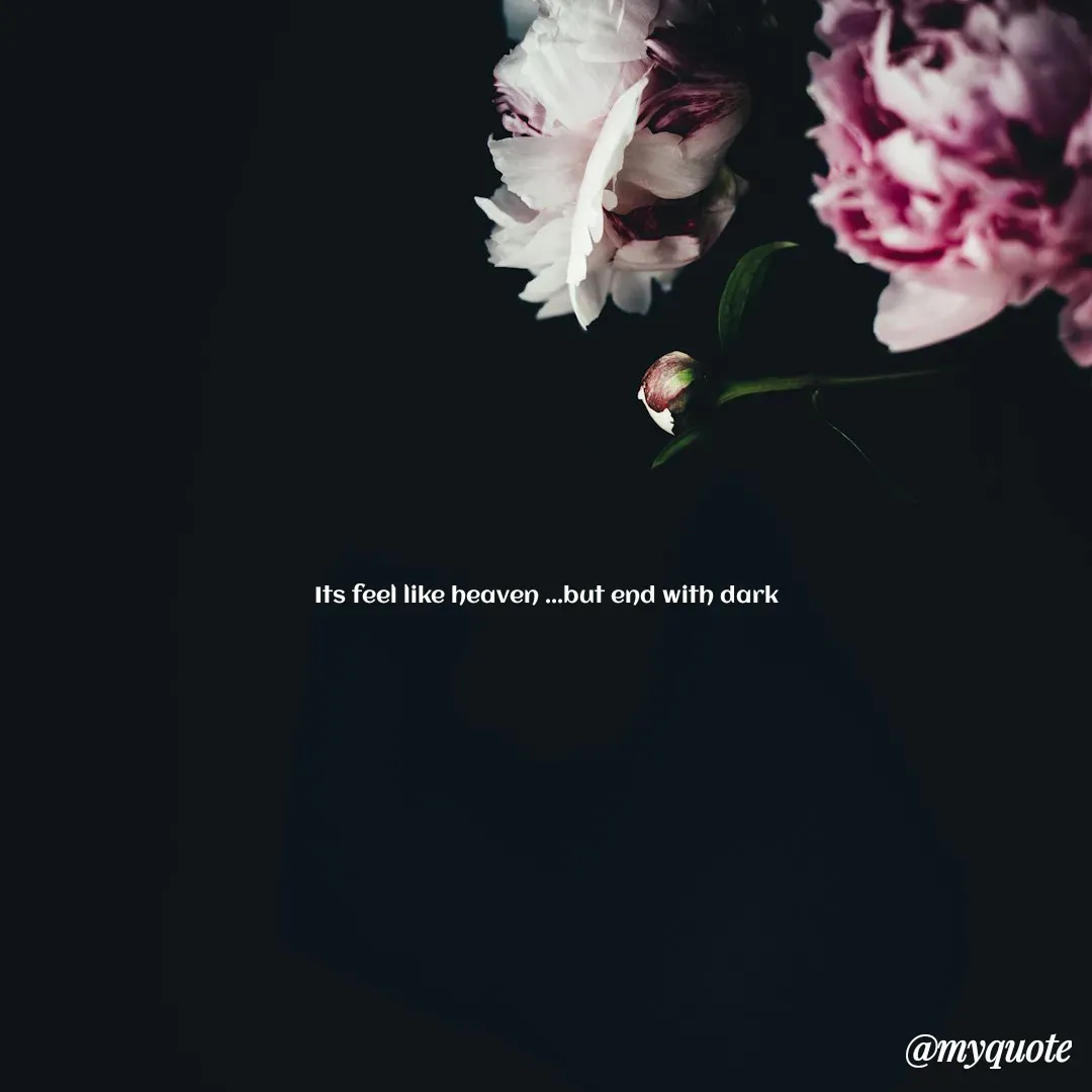 Quote by Anu Anilkumar - Its feel like heaven ...but end with dark - Made using Quotes Creator App, Post Maker App
