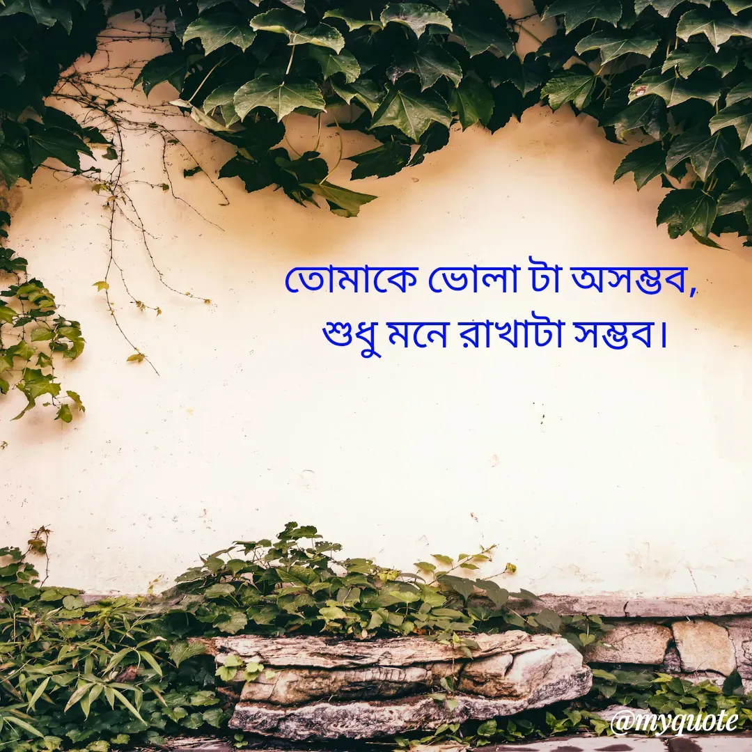 Quote by Sourav Mondal - তোমাকে ভোলা টা অসম্ভব,
 শুধু মনে রাখাটা সম্ভব। - Made using Quotes Creator App, Post Maker App