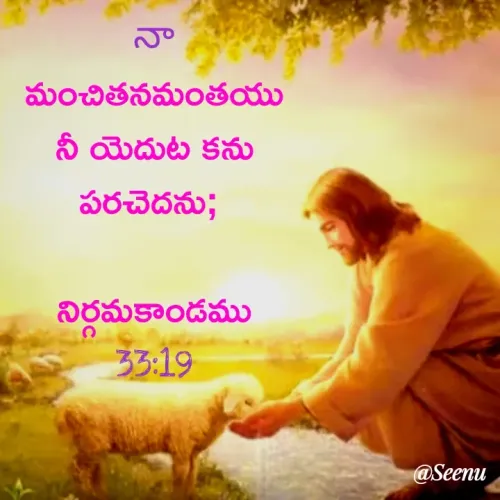 Quote by Potturi Seenu - నా మంచితనమంతయు నీ యెదుట కను పరచెదను; 

నిర్గమకాండము 33:19

 - Made using Quotes Creator App, Post Maker App