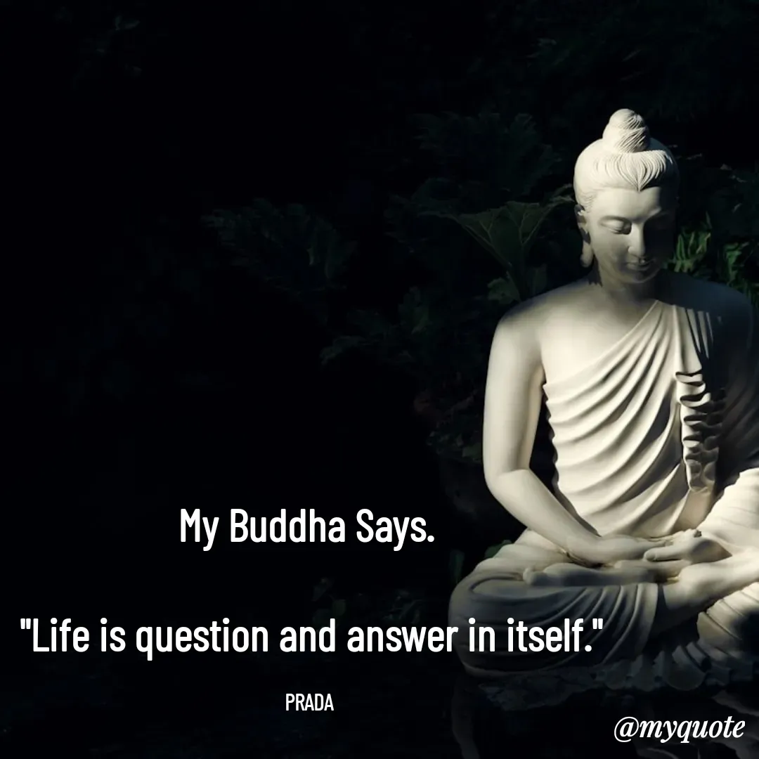 Quote by Pushpa Ahlawat - My Buddha Says. 

"Life is question and answer in itself."

PRADA  - Made using Quotes Creator App, Post Maker App