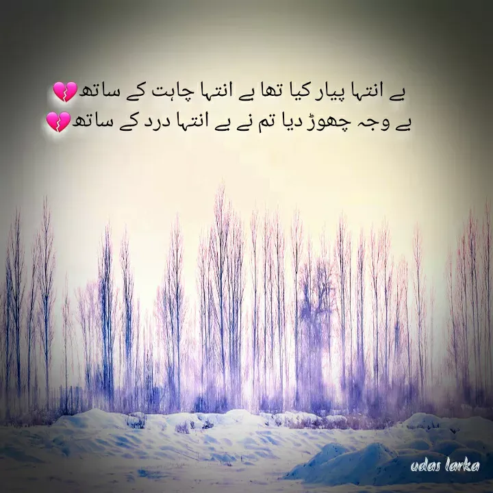 Quote by Hasnain - بے انتہا پیار کیا تھا بے انتہا چاہت كے ساتھ💔
بے وجہ چھوڑ دیا تم نے بے انتہا درد كے ساتھ💔 - Made using Quotes Creator App, Post Maker App