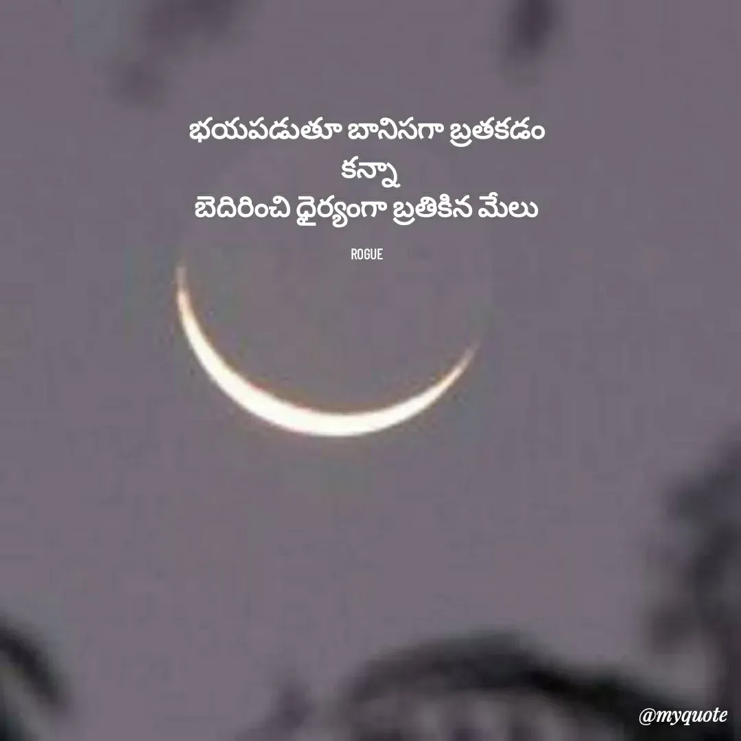 Quote by LOKAROGUE - భయపడుతూ బానిసగా బ్రతకడం
 కన్నా
బెదిరించి ధైర్యంగా బ్రతికిన మేలు

ROGUE - Made using Quotes Creator App, Post Maker App