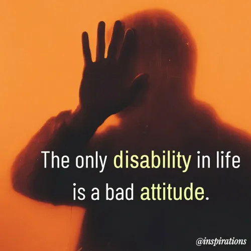 Quote by Vikram Singh - The only disability in life is a bad attitude. - Made using Quotes Creator App, Post Maker App