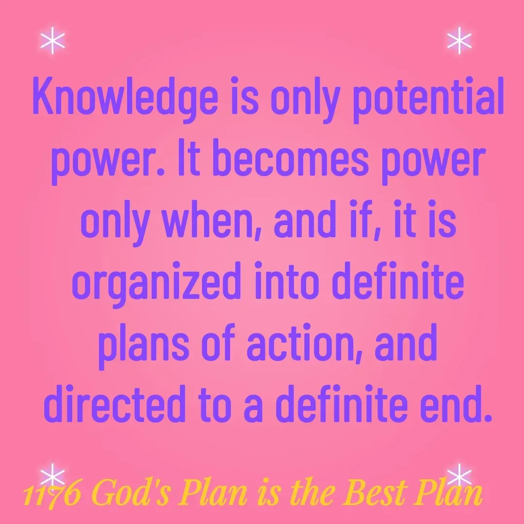Quote by Yaggnya - Knowledge is only potential power. It becomes power only when, and if, it is organized into definite plans of action, and directed to a definite end. - Made using Quotes Creator App, Post Maker App