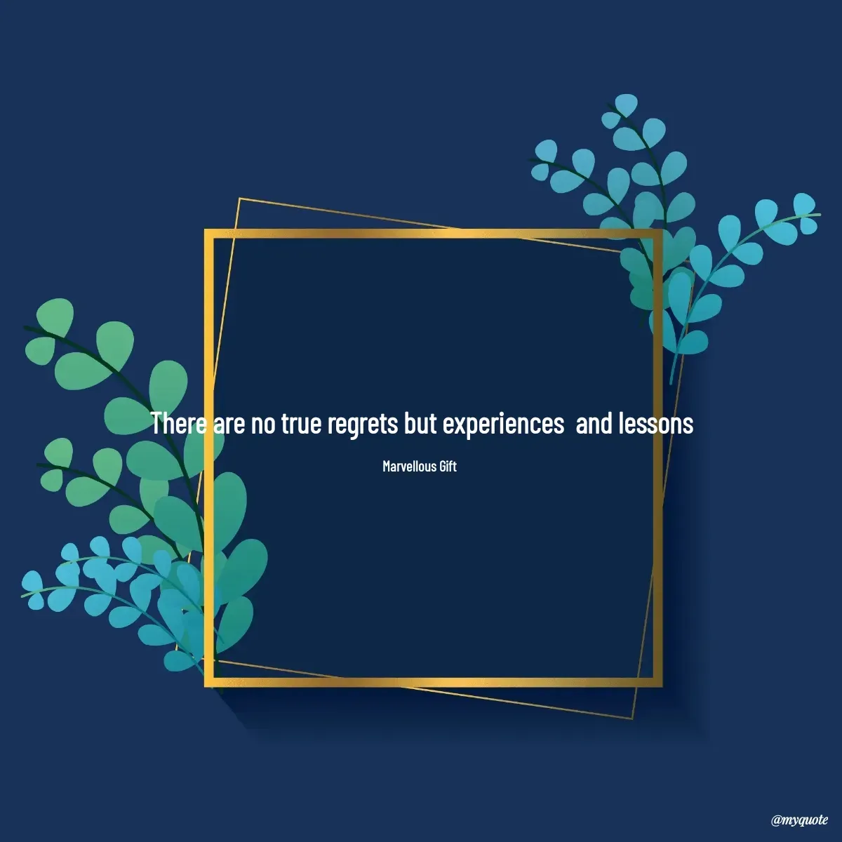 Quote by Marvellous Gift - There are no true regrets but experiences  and lessons

Marvellous Gift  - Made using Quotes Creator App, Post Maker App