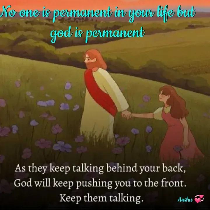 Quote by Anshu 💫 - No one is permanent in your life but god is permanent - Made using Quotes Creator App, Post Maker App