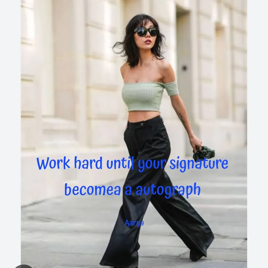 Quote by Bts fangirl 💜 - Work hard until your signature 
becomea a autograph 

Aarya - Made using Quotes Creator App, Post Maker App