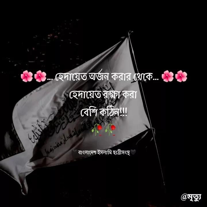 Quote by Saima Sultana - 🌺🌺... হেদায়েত অর্জন করার থেকে... 🌺🌺
হেদায়েত রক্ষা করা 
বেশি কঠিন!!!
🥀🥀

🖤বাংলাদেশ ইসলামি ছাত্রীসংস্থ🖤 - Made using Quotes Creator App, Post Maker App