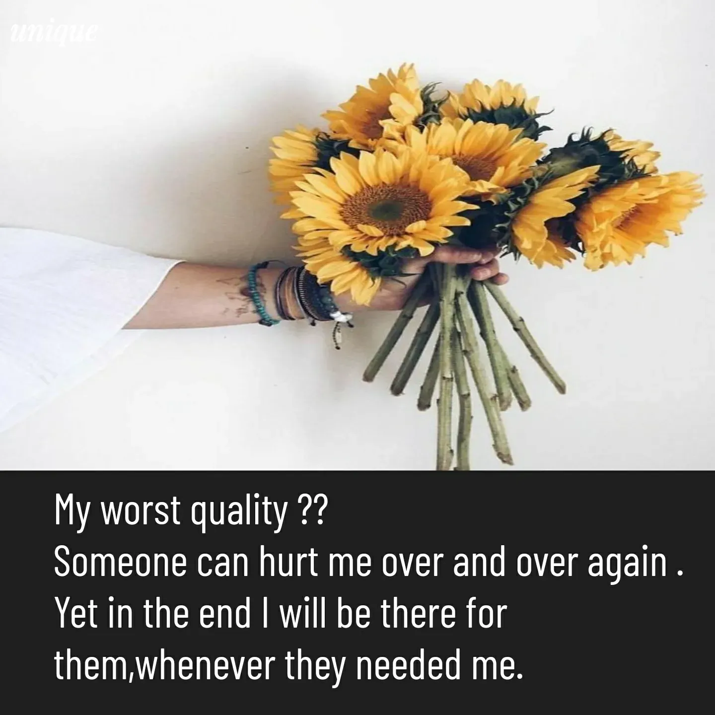 Quote by Kagaz Kalam✍️कागज़ कलम - My worst quality ??
Someone can hurt me over and over again .
Yet in the end I will be there for them,whenever they needed me. - Made using Quotes Creator App, Post Maker App