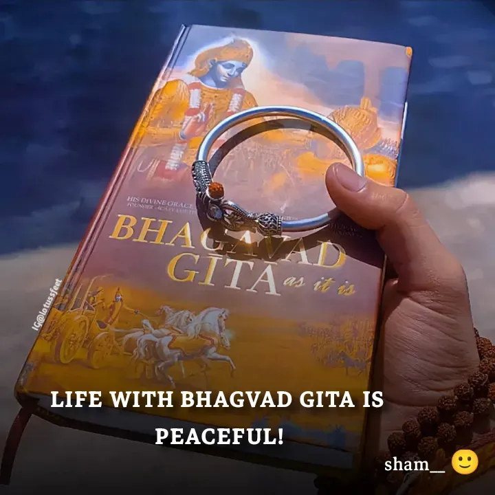 Quote by Sham Kale - 

LIFE WITH BHAGVAD GITA IS
 PEACEFUL! - Made using Quotes Creator App, Post Maker App