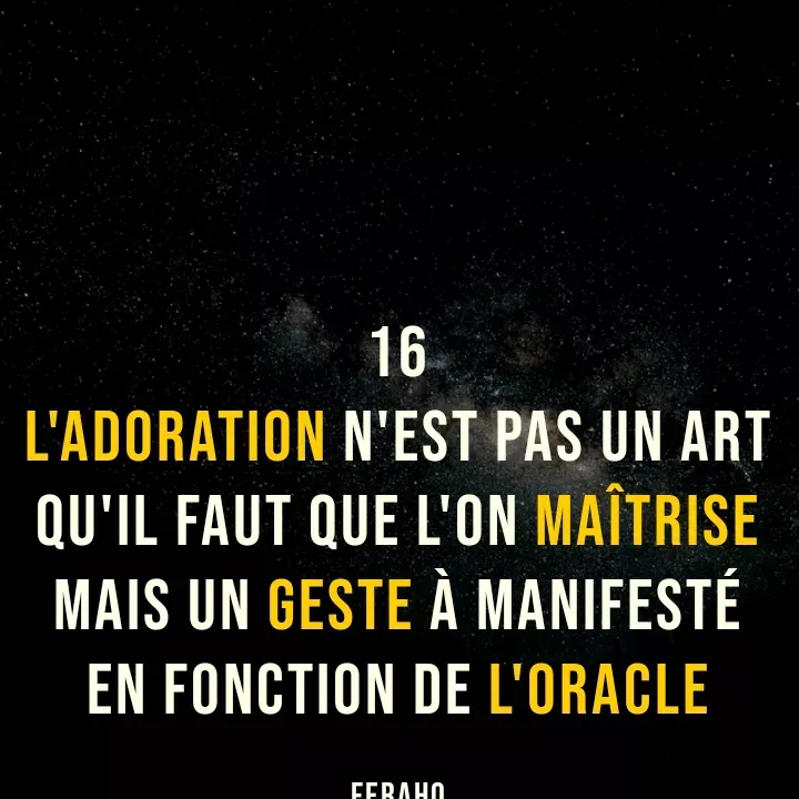 Quote by samy Sam - 16
L'adoration n'est pas un art qu'il faut que l'on maîtrise
mais un geste à manifesté en fonction de l'oracle

feraho - Made using Quotes Creator App, Post Maker App