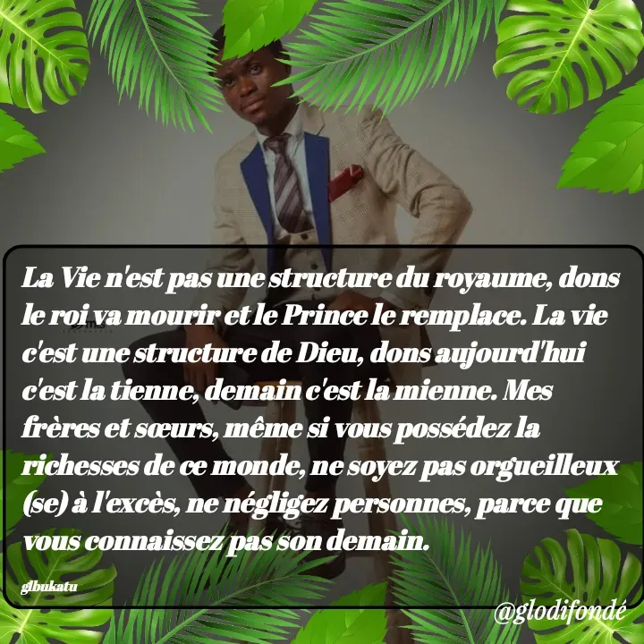 Quote by Glodi Fondé -  - Made using Quotes Creator App, Post Maker App