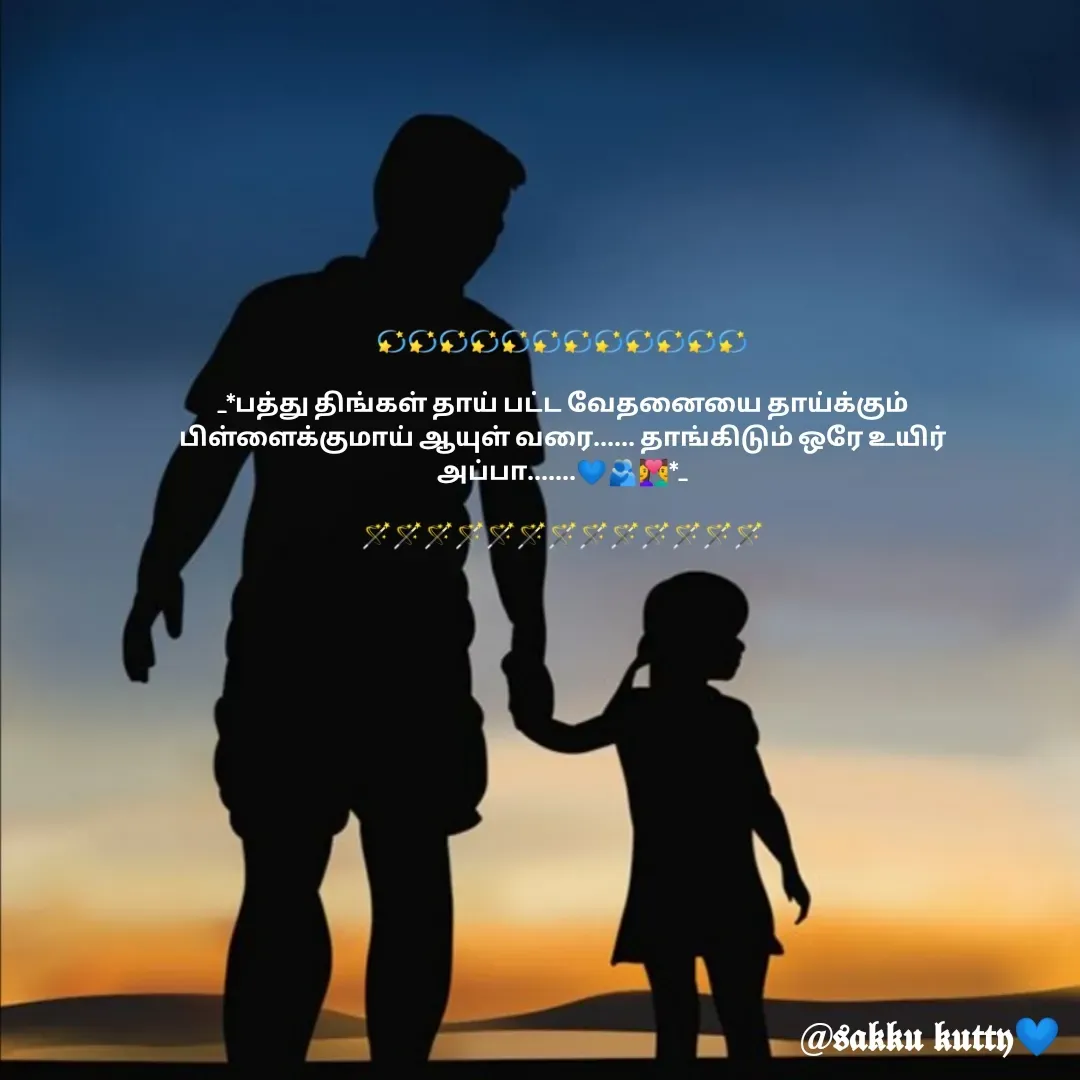 Quote by fathi sahrana - 💫💫💫💫💫💫💫💫💫💫💫💫

_*பத்து திங்கள் தாய் பட்ட வேதனையை தாய்க்கும் பிள்ளைக்குமாய் ஆயுள் வரை...... தாங்கிடும் ஒரே உயிர் அப்பா.......💙🫂👩‍❤️‍👨*_

🪄🪄🪄🪄🪄🪄🪄🪄🪄🪄🪄🪄🪄
 - Made using Quotes Creator App, Post Maker App