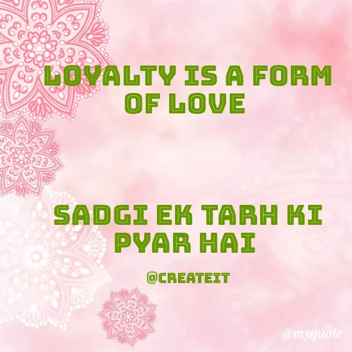 Quote by Apeksha  - Loyalty is a form of Love 



Sadgi ek tarh ki Pyar hai 

@Createit - Made using Quotes Creator App, Post Maker App