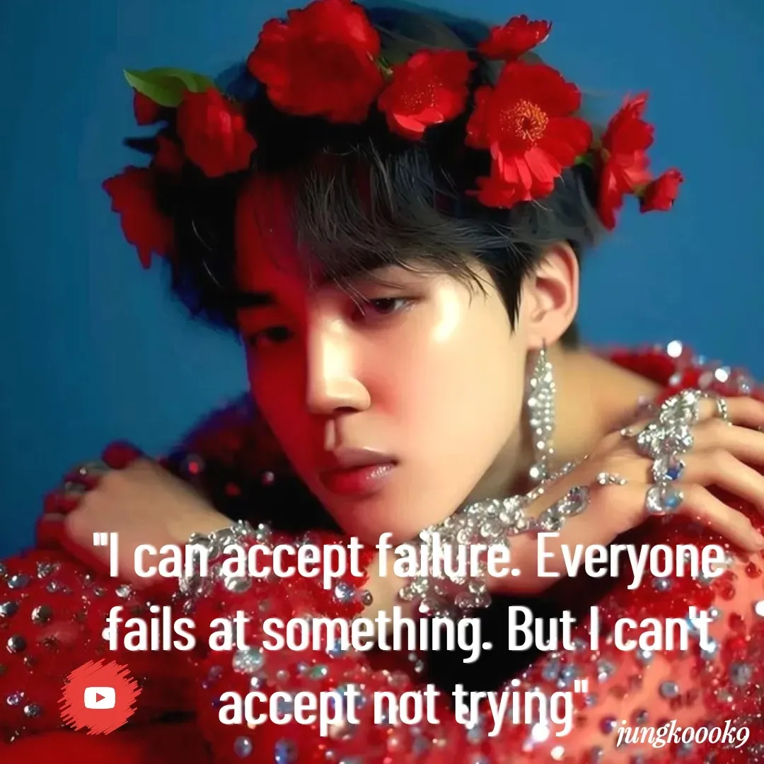 Quote by Jeon Monika - "I can accept failure. Everyone fails at something. But I can't accept not trying"  - Made using Quotes Creator App, Post Maker App